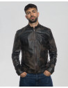 Men's Dark Brown Leather Jacket – U08 | Leather Trend