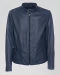 Men's Blue Leather Jacket – U09 | Leather Trend