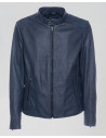 Men's Blue Leather Jacket – U09 | Leather Trend