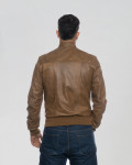 Men's Light Brown Bomber Jacket – Victor | Leather Trend