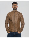 Men's Light Brown Bomber Jacket – Victor | Leather Trend