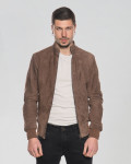 Men's Suede Bomber Jacket – Victor | Leather Trend