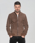 Men's Suede Bomber Jacket – Victor | Leather Trend