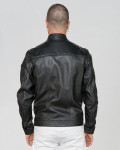 Men's jacket mod. U010 in genuine Black leather 100% made in Italy