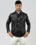 Giacca in Pelle da Uomo Nera - Roberto | Leather Trend