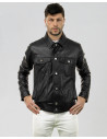 Men's Black Leather Jacket - Roberto | Leather Trend