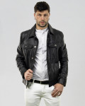 Giacca in Pelle da Uomo Nera - Roberto | Leather Trend