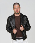Men's leather jacket mod. V248 in genuine Black leather 100% made in Italy.
