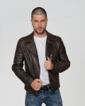 Chiodo in pelle da uomo testa di moro - V248 | Leather Trend