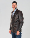 Men's Dark Brown Leather Jacket - Ettore | Leather Trend