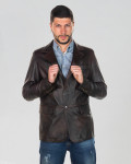 Men's Dark Brown Leather Jacket - Ettore | Leather Trend