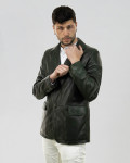 Giacca in Pelle da Uomo Verde - Ettore | Leather Trend