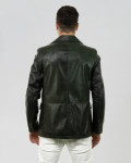 Giacca in Pelle da Uomo Verde - Ettore | Leather Trend