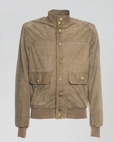 Bomber uomo in pelle camoscio – Milo | Leather Trend