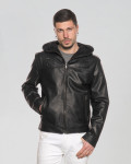 Hooded leather jacket - Terminator | Leather Trend