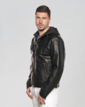 Hooded leather jacket - Terminator | Leather Trend