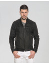 Men's Black Leather Suede Jacket - U08 | Leather Trend