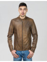 Men's Light Brown Leather Jacket - U09 | Leather Trend