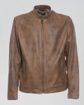 Men's Light Brown Leather Jacket - U010 | Leather Trend