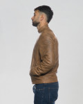 Men's Light Brown Leather Jacket - U010 | Leather Trend