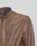 Men's Light Brown Leather Jacket - U010 | Leather Trend