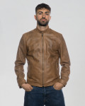 Men's Light Brown Leather Jacket - U010 | Leather Trend