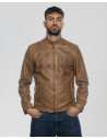 Men’s jacket mod. U010 Light Brown in real leather 100% made in Italy