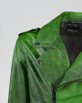 Men’s Crocodile-Effect Leather Perfecto Jacket - Vasco