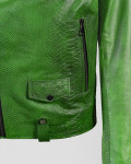Men’s Crocodile-Effect Leather Perfecto Jacket - Vasco