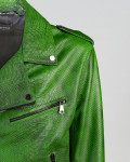 Men’s Crocodile-Effect Leather Perfecto Jacket - Vasco