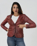 Women's Bordeaux Leather Jacket - Classic 712 | Leather Trend