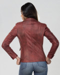 Giacca Donna Bordeaux in Pelle - Classic 712 | Leather Trend