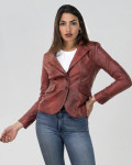 Giacca Donna Bordeaux in Pelle - Classic 712 | Leather Trend