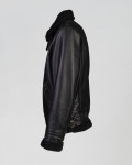 Leather jacket with shearling-effect lining | Leather Trend