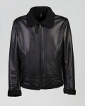 Leather jacket with shearling-effect lining | Leather Trend