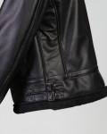 Giacca in pelle con interno effetto shearling | Leather Trend