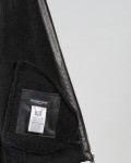 Elia - Men's Black Leather Jacket with Shearling-Effect Lining