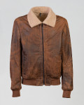 Teo Bis - Bomber Uomo in Vera Pelle Effetto Shearling