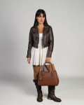 Women's Brown Leather Handbag - Aragona | Leather Trend