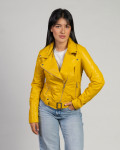 Women's Yellow Perfecto Leather Jacket | Leather Trend
