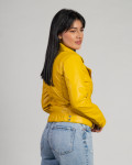 Women's Yellow Perfecto Leather Jacket | Leather Trend