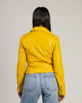 Women's Yellow Perfecto Leather Jacket | Leather Trend