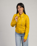 Women's Yellow Perfecto Leather Jacket | Leather Trend