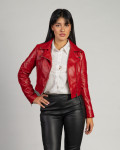 Chiodo in Pelle da Donna Rosso - Chiodino Bis | Leather Trend