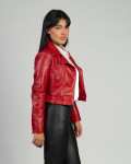 Chiodo in Pelle da Donna Rosso - Chiodino Bis | Leather Trend