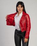 Chiodo in Pelle da Donna Rosso - Chiodino Bis | Leather Trend