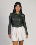 Women's Green Leather Perfecto - Chiodino Bis | Leather Trend