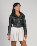 Women's Green Leather Perfecto - Chiodino Bis | Leather Trend