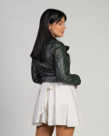 Chiodo in Pelle da Donna Verde - Chiodino Bis | Leather Trend