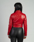 Chiodo in Pelle da Donna Rosso - Chiodino | Leather Trend